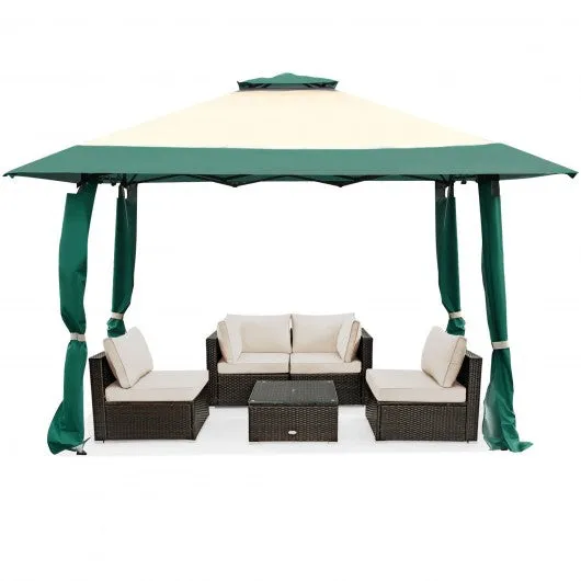 13'x13' Pop Up Canopy Tent Instant Outdoor Folding Canopy Shelter-Green