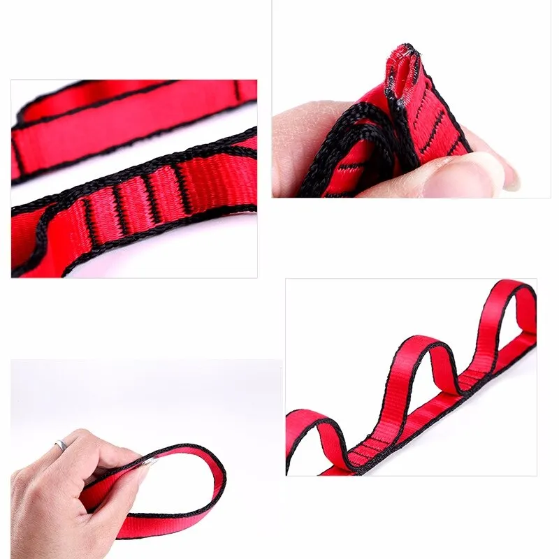 1PCs Portable Nylon Webbing Climbing Rope Outdoor Tree Hanging Hammock Strap High Load-Bearing Durable Camping Travel Sling