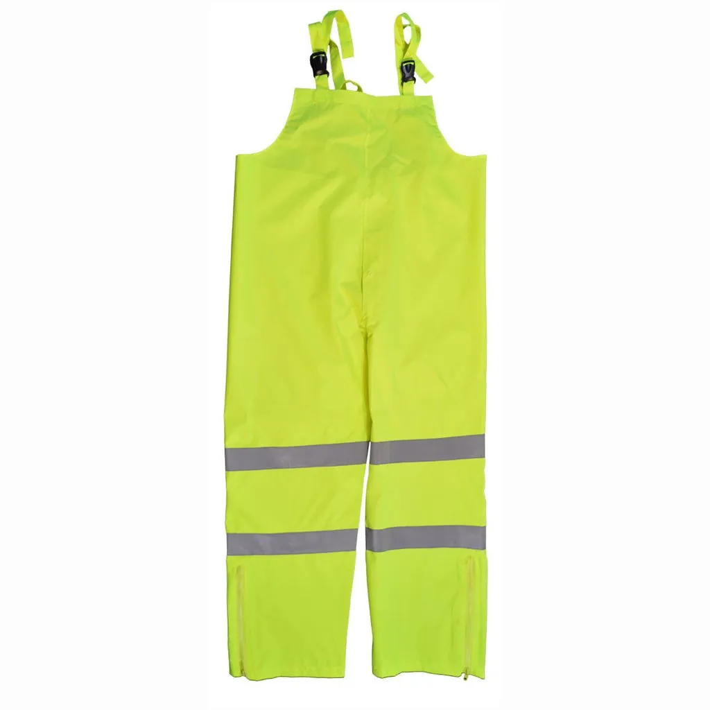 ANSI/ISEA 107-2010 Class E Lime Waterproof Rain Bib Pants