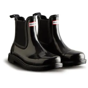 Commando Gloss Chelsea Boots - Black by Hunter