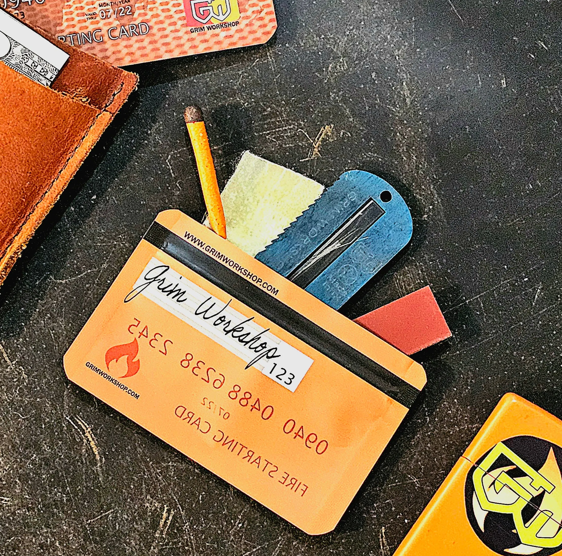 Fire Stash Card: Credit Card Size Waterproof EDC Wallet Pouch