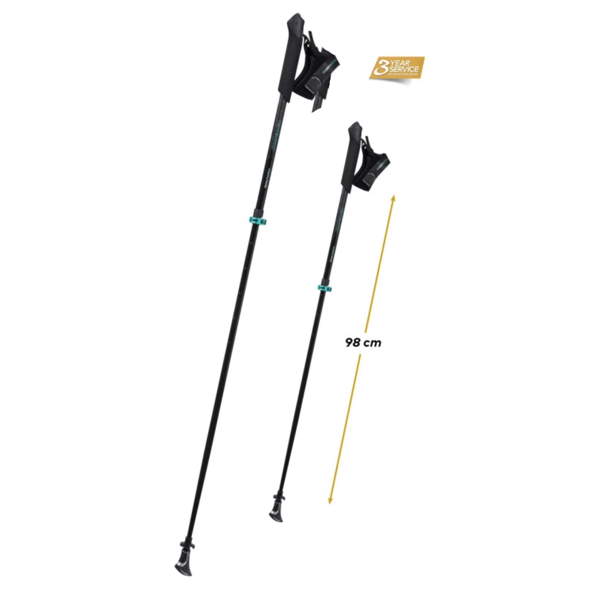 Komperdell Sarma Powerlock Black Nordic Walking Poles (Pair)