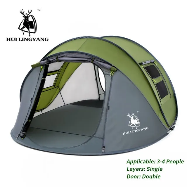 Large Family Automatic Throwing Pop Up Waterproof Camping Hiking Tent