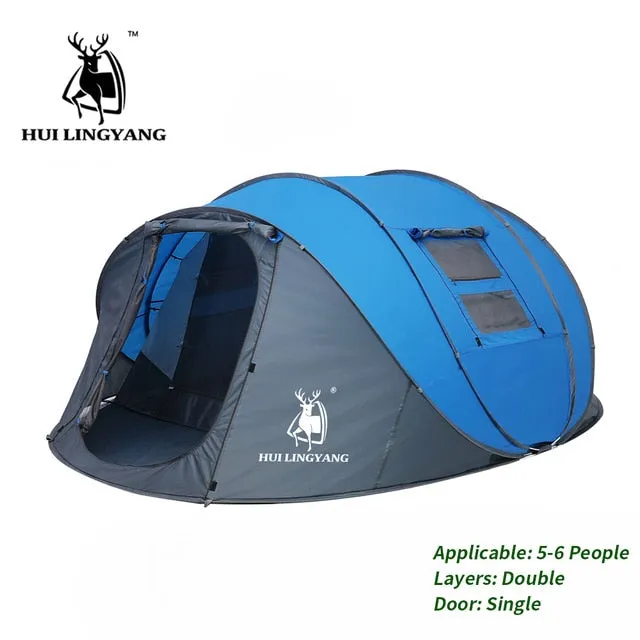 Large Family Automatic Throwing Pop Up Waterproof Camping Hiking Tent