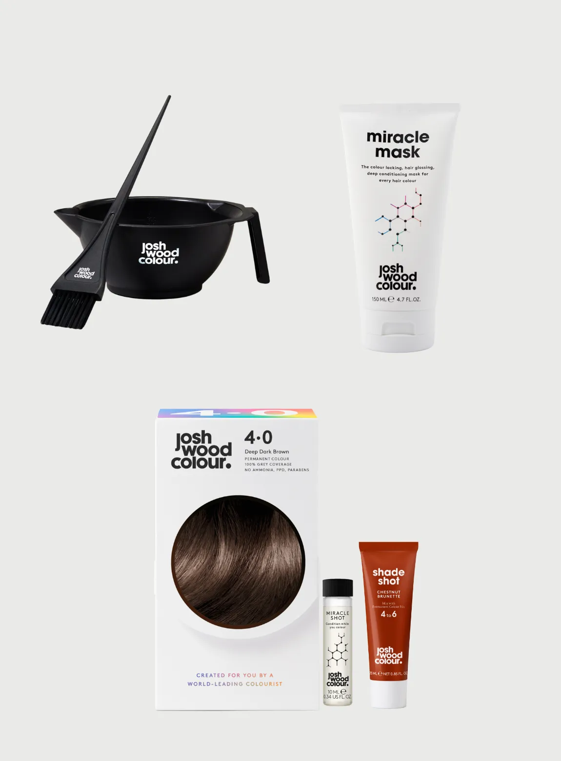 Starter Kit - 4.0 Perm kit, Miracle Shot, Chestnut Shade Shot x 1, Bowl & Brush, Miracle Mask